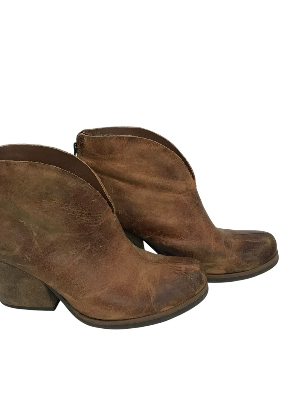 Lucky Brand LK Befind Brown Leather Ankle Booties Double Buckle Size 10M